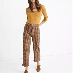 MADEWELL Plaid Slim Emmett Wide-Leg Crop